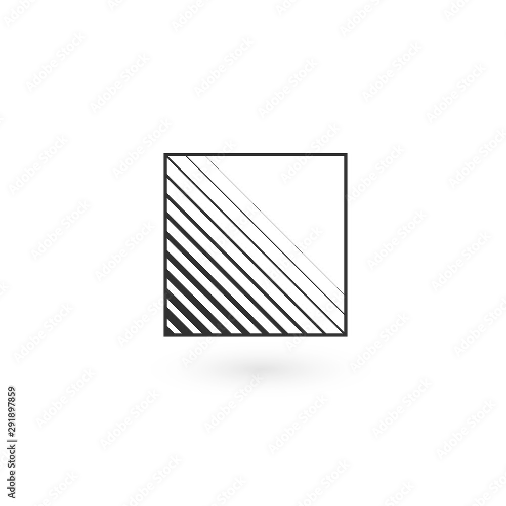 Poster design square geometric identity logo design template with lines inside. business linear logo. stock