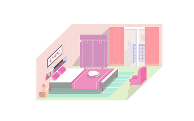 Pink room interior