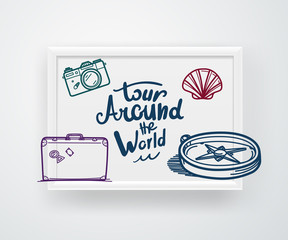 Tour around the world concept. Vector illustration