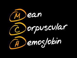 MCH - Mean Corpuscular Hemoglobin acronym, medical concept background