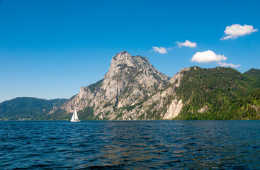 View from lake Traunsee in Salzkammergut, Austria