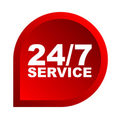 red vector banner 24/7 service