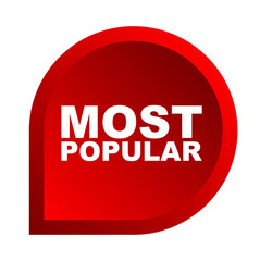 red vector banner most popular
