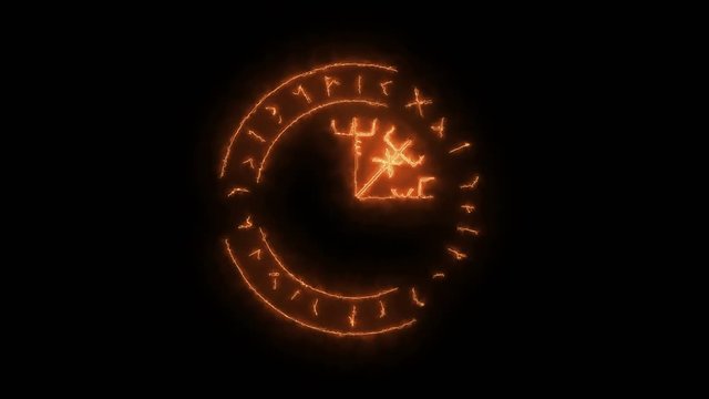 Runic circle animation, fаuthark. 