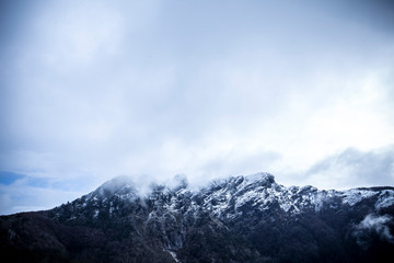 Cold winter in the mountains called Peñas de Aia in Gipuzkoa. Basque Country