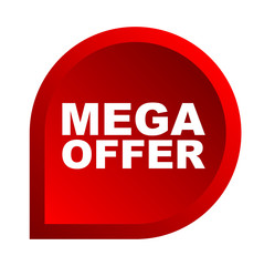 red vector banner mega offer