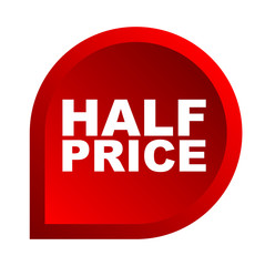 red vector banner half price