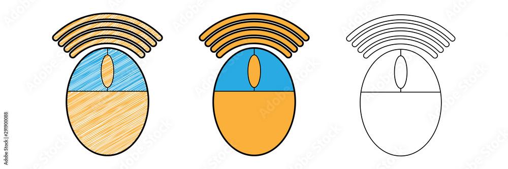 Poster online computer icon design vector with texture. editable outline for other style