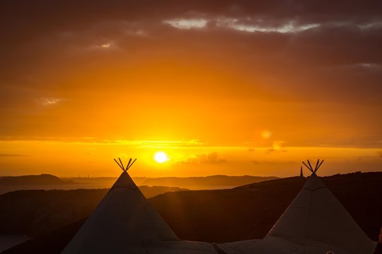 sunset in the mountains
