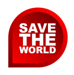 red vector banner save the world