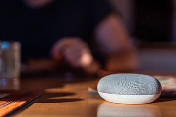 Smart ai speaker. Smart home concept 