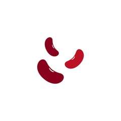 Red kidney beans template logo vector icon illustration design 