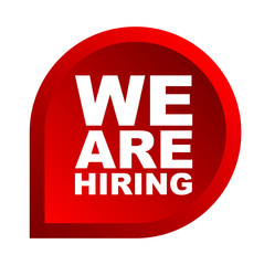red vector banner we are hiring