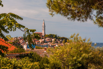 View to and over Rovinj in Croatia