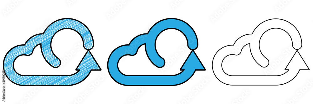 Poster cloud server icon design vector with texture. editable outline for other style