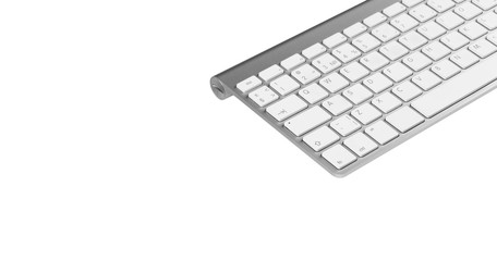 Close up computer keyboard isolated on white background with clipping path. Keyboard isolated for...