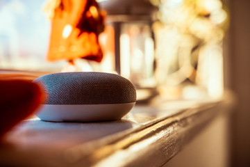 Smart ai speaker. Smart home concept 