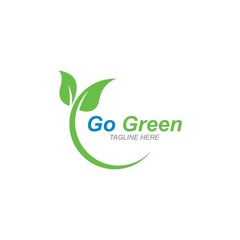 Go Green,Eco Tree Leaf Logo Template design 