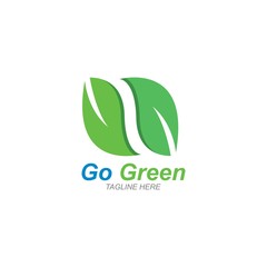 Go Green,Eco Tree Leaf Logo Template design 