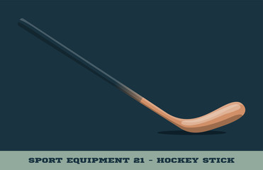 Vector hockey stick icon. Game equipment. Professional sport, classic wood stick for official competitions and tournaments. Isolated illustration