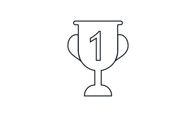 First Place icon concept.Cup trophy icon on a white background.
