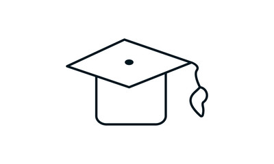  Graduation Cap vector icon flat style graphical symbol.