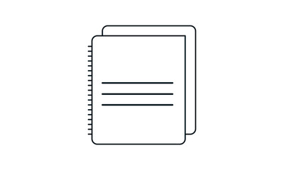 Notebook  icon.Simple flat symbol. Perfect  pictogram illustration on white background.