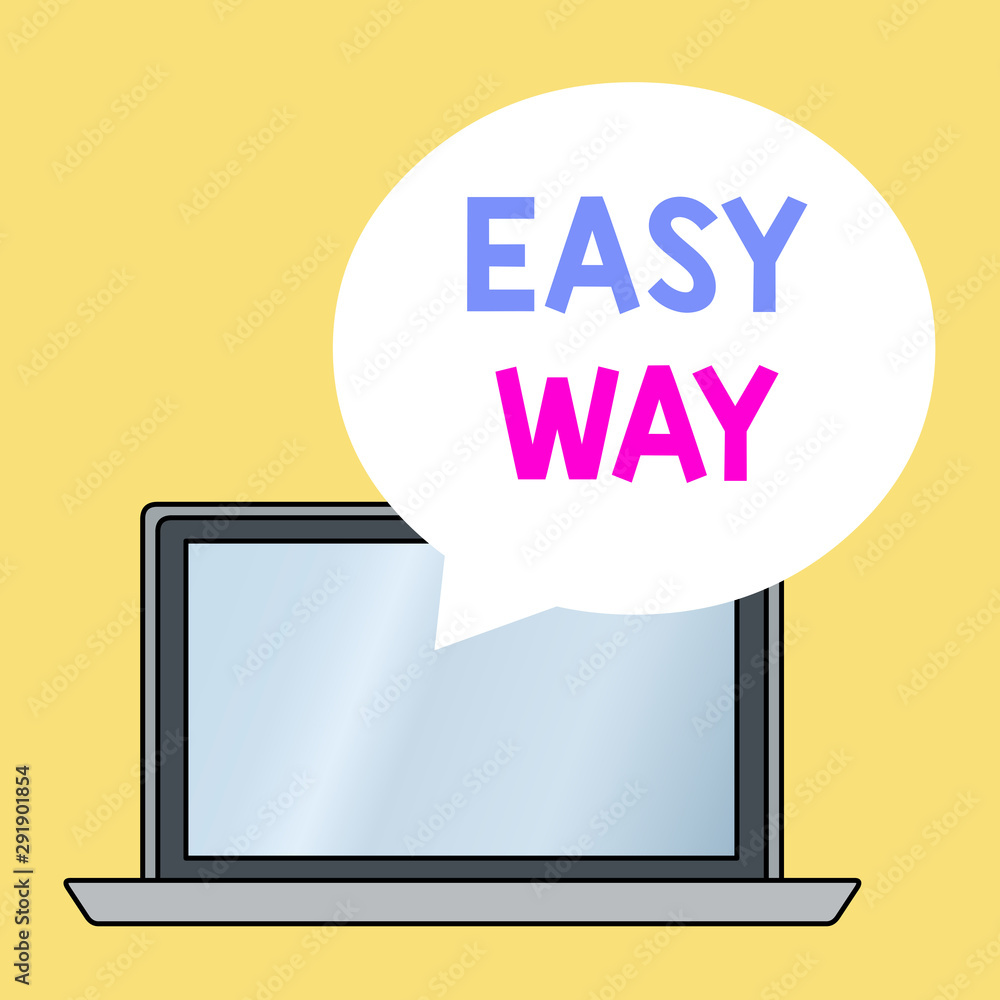 Poster conceptual hand writing showing easy way. concept meaning making hard decision between two less and 