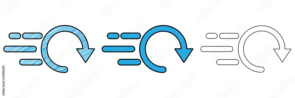 Poster fast online icon design vector with texture. editable outline for other style