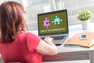 Unity concept on a laptop screen