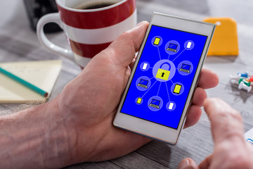 Password protected concept on a smartphone