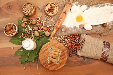 Baklava with ingredients