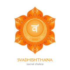 Svadhishthana, sacral chakra symbol. Colorful mandala. Vector illustration - 291902829