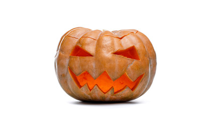 Naklejka premium Photo of Halloween Pumpkin. Scary Jack O'Lantern