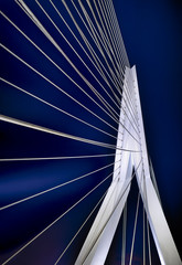 Rotterdam Erasmusbrücke Skyline Nacht