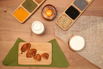 Pastry on the wooden table