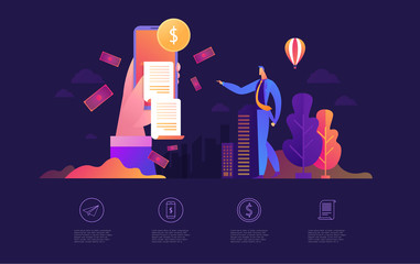 We're hiring join our team Online Recruitment vector illustration concept, woman and men apply cv, reviewing candidates, can use for, landing page.