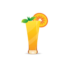 Fruit juice, cocktail vector illustration
