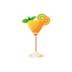 Fruit juice, cocktail vector illustration