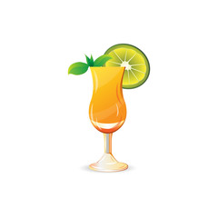Fruit juice, cocktail vector illustration