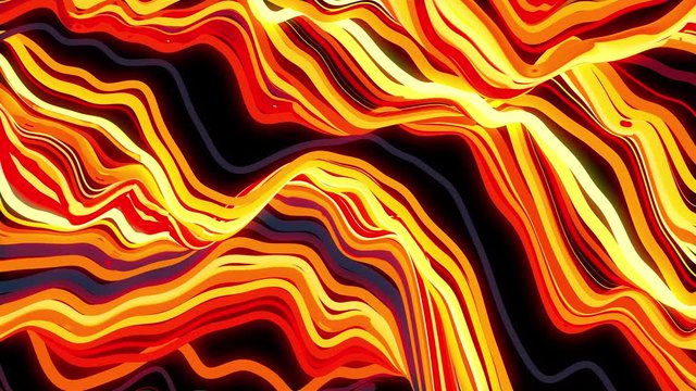 Waves of numerous abstract colored stripes computer generated background. 3d rendering