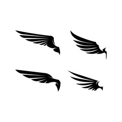 Black wing logo symbol for a professional designer