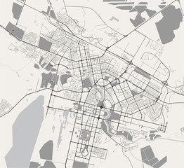 map of the city of Nur-Sultan, Kazakhstan
