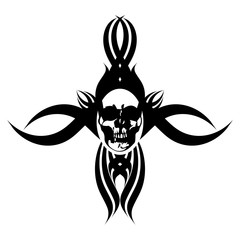 Viking tattoo design. Vector illustration with tribal tattoo isolated on white.