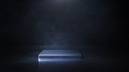 Obraz premium Pedestal for display,Platform for design,Blank product stand with light glow.3D rendering