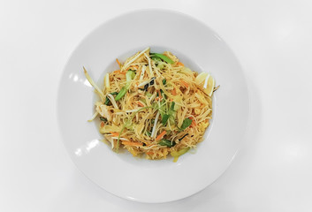 Closeup of Asian fried noodles
