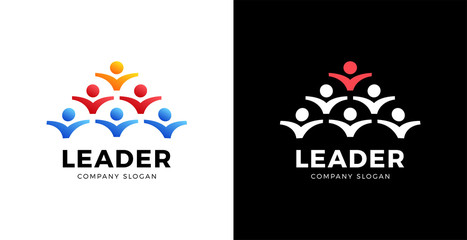 Group people logo handshake, Teamwork icon. leader concept vector illustrator