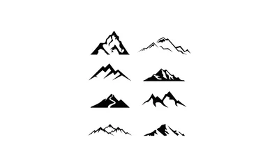 Tuinposter logo instellen berg vector © enera