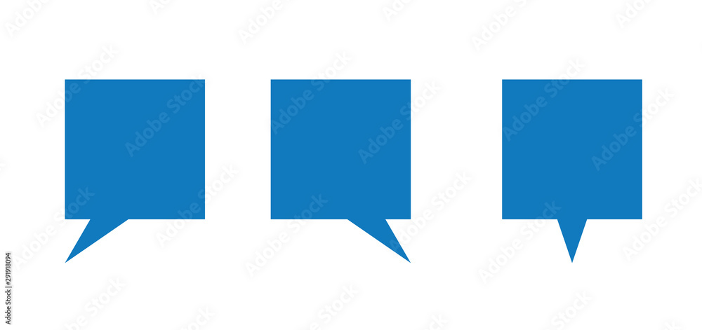 Poster vector icon set of square speech bubbles.