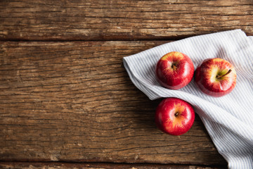 Autumn apple harvest flat lay